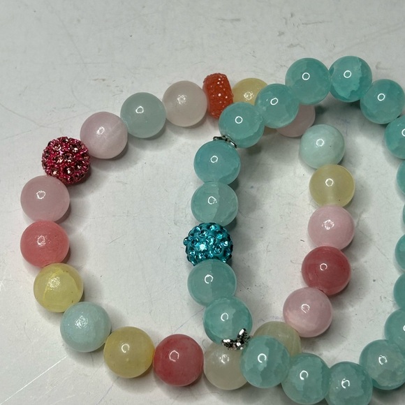 kkcollectionsss Jewelry - Amazonite & Rose Quartz Multi-Color Bracelet Set